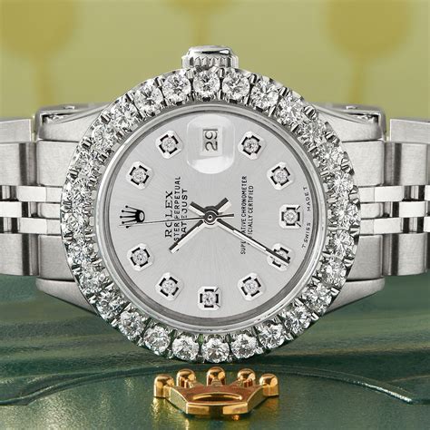 diamond rolex silver on model|rolex diamond bezel watches.